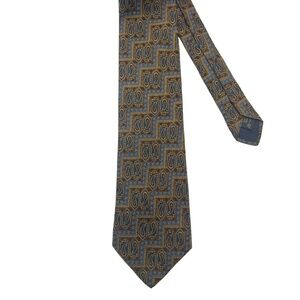 ERMENEGILDO ZEGNA Vintage Silk Tie Necktie Paisley Geometric Print Made in Italy